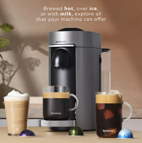 NEW Nespresso VertuoPLUS Deluxe Coffee & Espresso Machine w/ Aeroccino – Titan