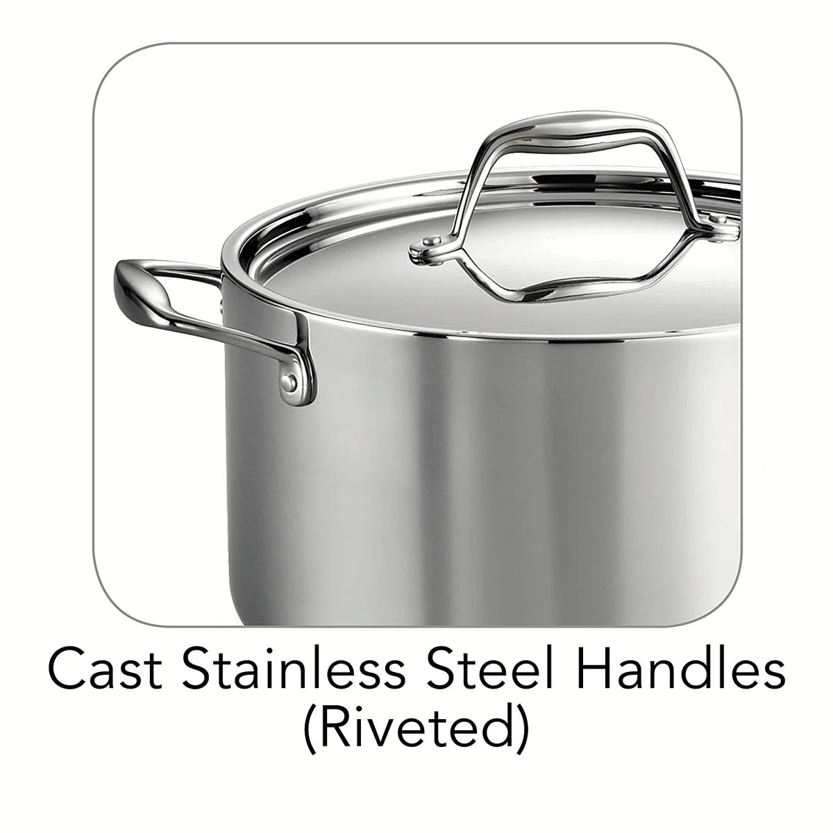 NEW Tramontina Signature 6QT Tri-Ply Clad Stainless Steel Sauce Pot w/ Lid