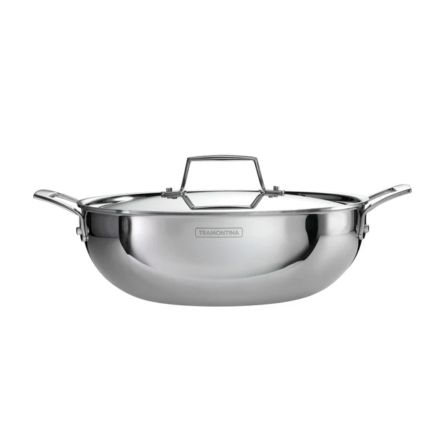 Tramontina Utsava 1.75-Qt Tri-Ply Kadai with Ceramic Interior – Induction – Local Pickup