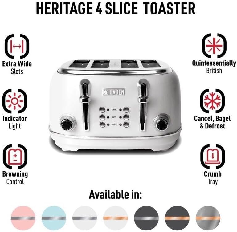 Haden Heritage 4-Slice Retro Toaster – Brand New