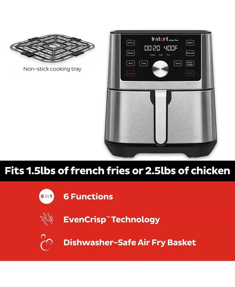 NEW Instant Pot Vortex Plus 4QT 6-in-1 Air Fryer – EvenCrispTM Technology