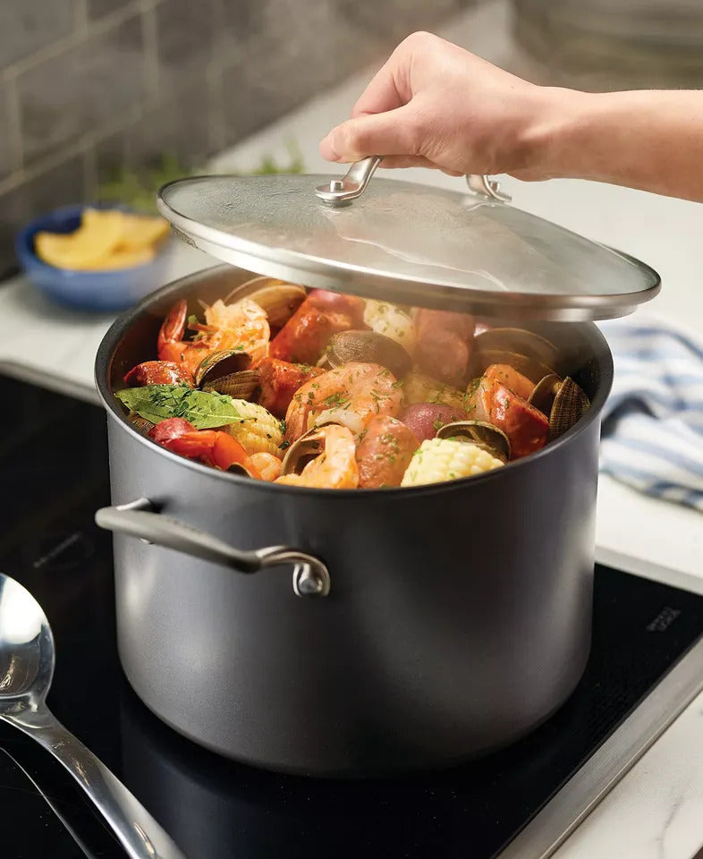 NEW Circulon ScratchDefense 8QT Nonstick Stockpot with Glass Lid
