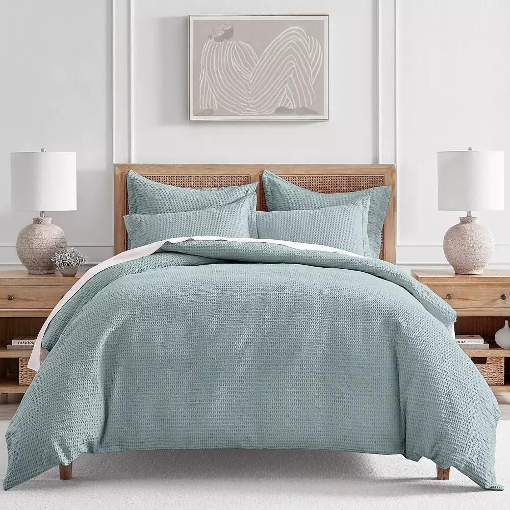 #13 Levtex Home Cloud Waffle Duvet Cover Set, Blue Haze