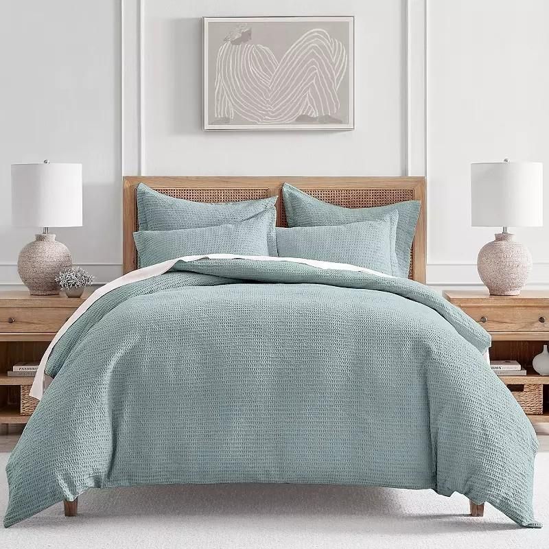 #13 Levtex Home Cloud Waffle Duvet Cover Set, Blue Haze