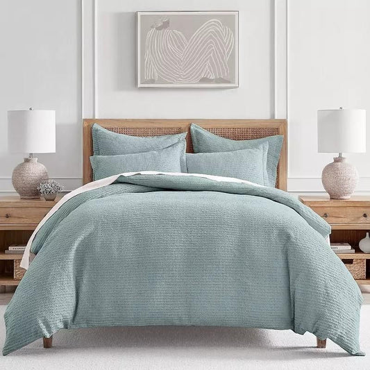#13 Levtex Home Cloud Waffle Duvet Cover Set, Blue Haze