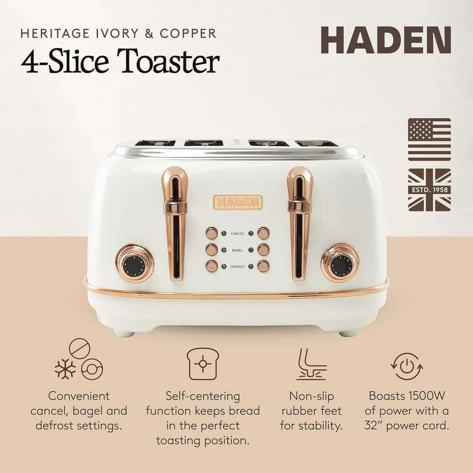 Haden Heritage 4-Slice Retro Toaster – Brand New