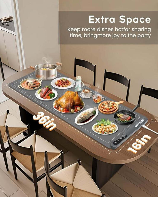 580W Extra Large Food Warming Mat – 6 Temp Timer (New)