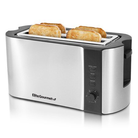 4-Slice Stainless Steel Toaster – Extra Wide Long Slots