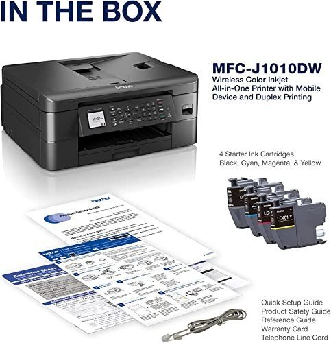 Brother MFC-J1010DW Wireless Color All-in-One Printer –