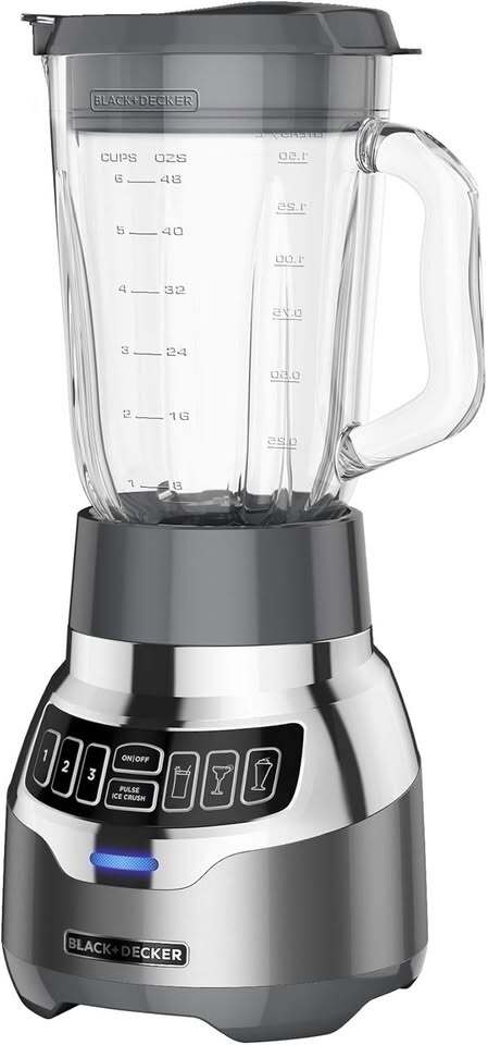 NEW Black + Decker PowerCrush Digital Blender – 900W Glass Pitcher