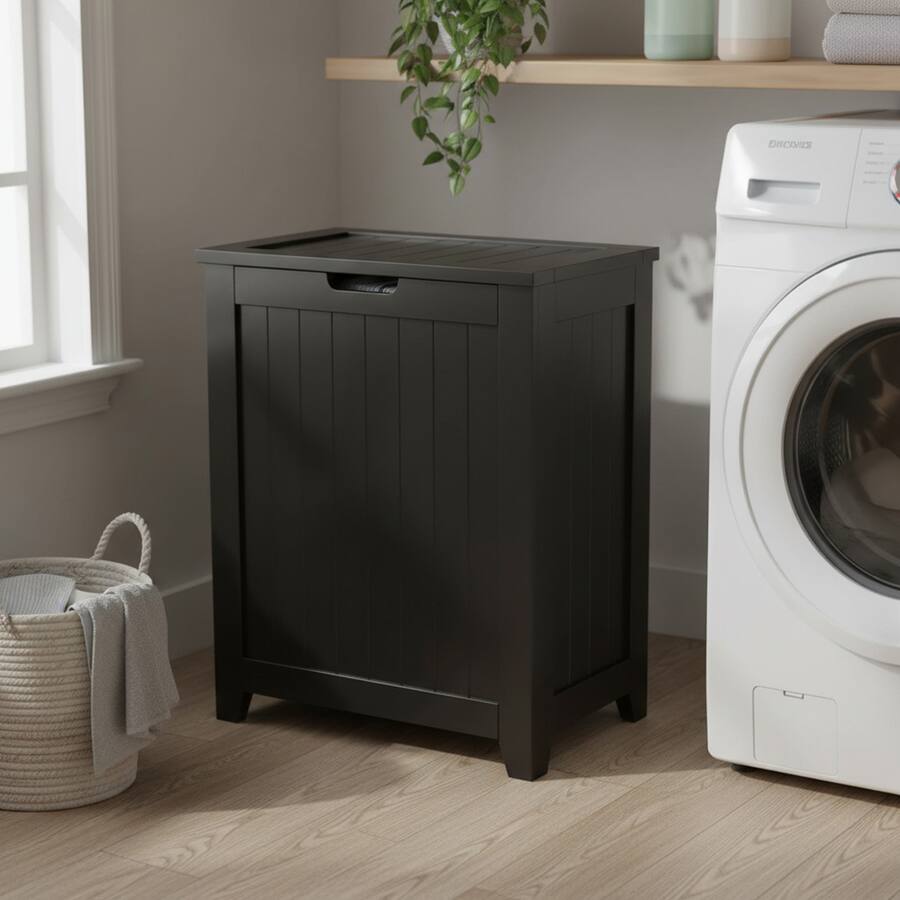 Redmon Contemporary Country Laundry Hamper – Wainscot Wood Panels – Local Pickup.