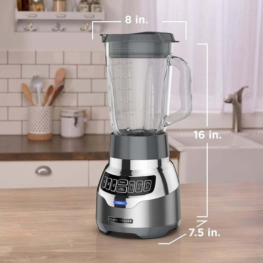 NEW Black + Decker PowerCrush Digital Blender – 900W Glass Pitcher