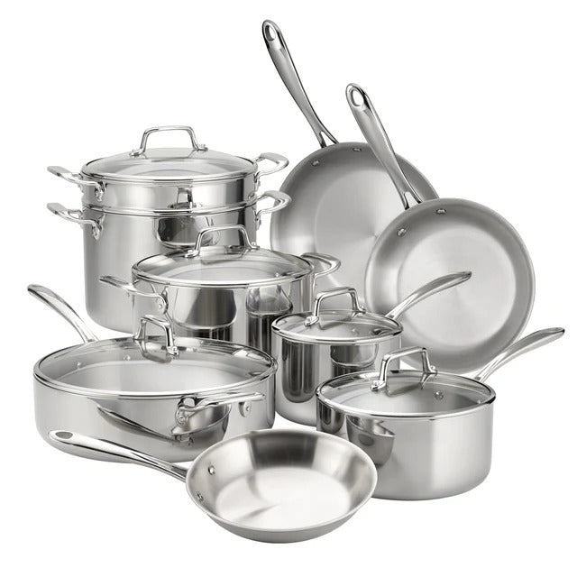 NEW Tramontina Tri-Ply Clad 11-Piece Stainless Steel Cookware Set –