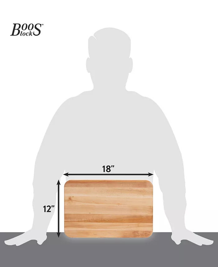 NEW John Boos 18" x 12" Reversible Hardwood Cutting Board – Made in USA