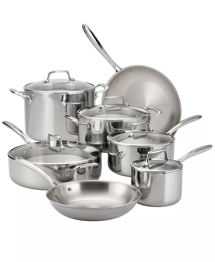 NEW Tramontina Tri-Ply Clad 11-Piece Stainless Steel Cookware Set –