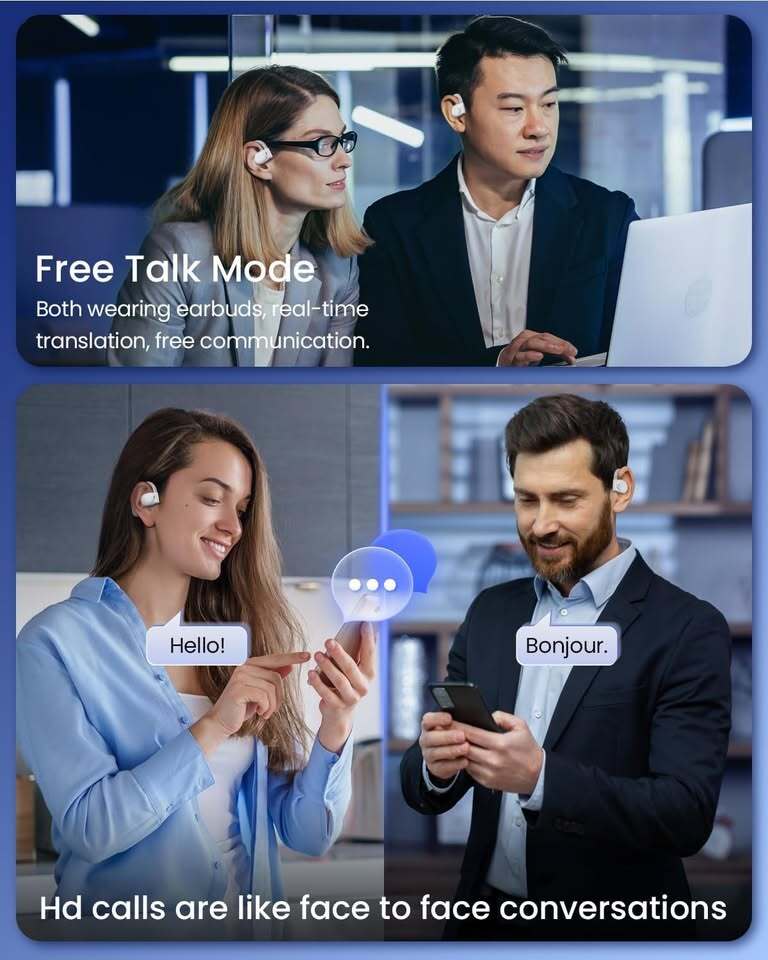 Real-Time Translator Earbuds – 164 Languages Bluetooth