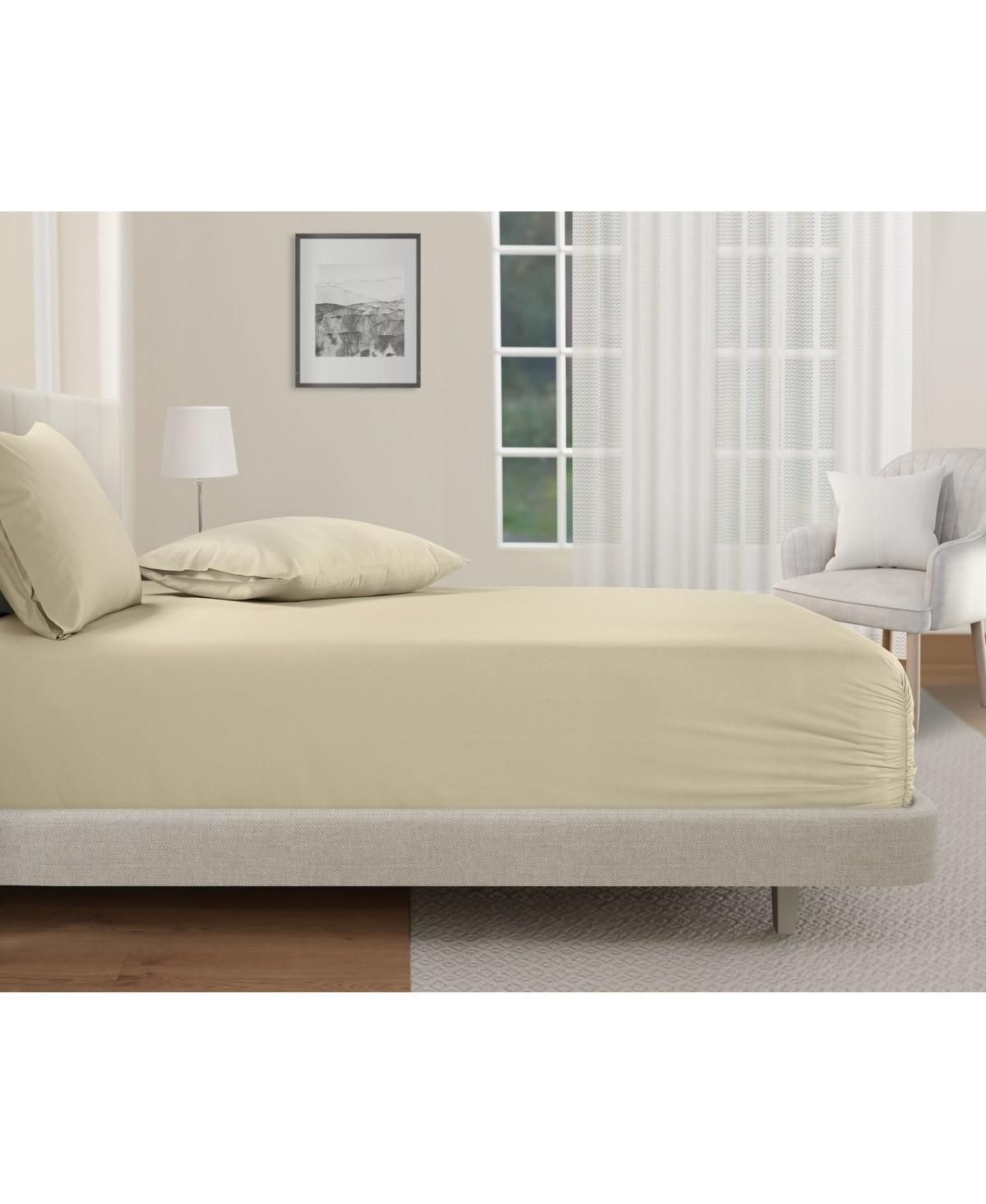 #16 SleepRx 4pc king size cotton bamboo sheet set light Tan