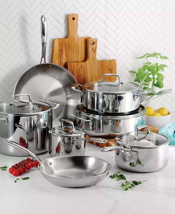 NEW Tramontina Tri-Ply Clad 11-Piece Stainless Steel Cookware Set –