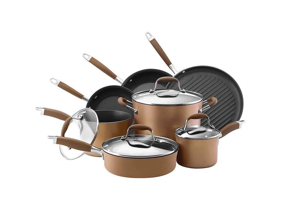 NEW Anolon Advanced Home 11-Piece Hard-Anodized Nonstick Cookware Set