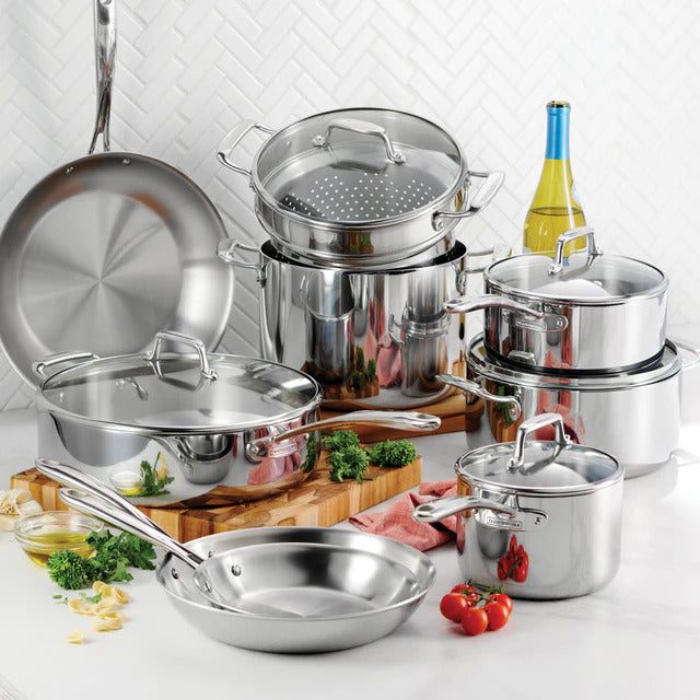 NEW Tramontina Tri-Ply Clad 11-Piece Stainless Steel Cookware Set –