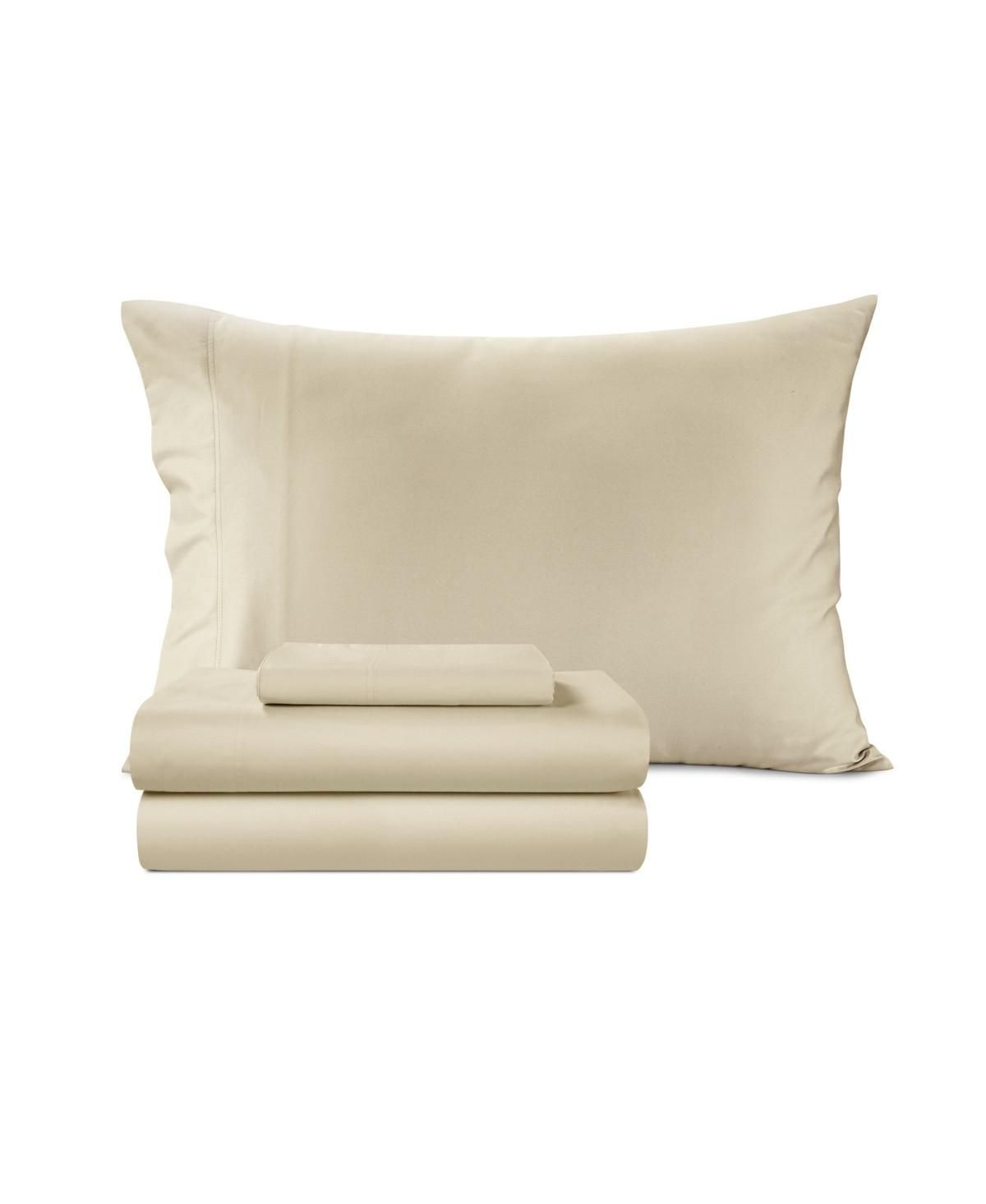 #16 SleepRx 4pc king size cotton bamboo sheet set light Tan