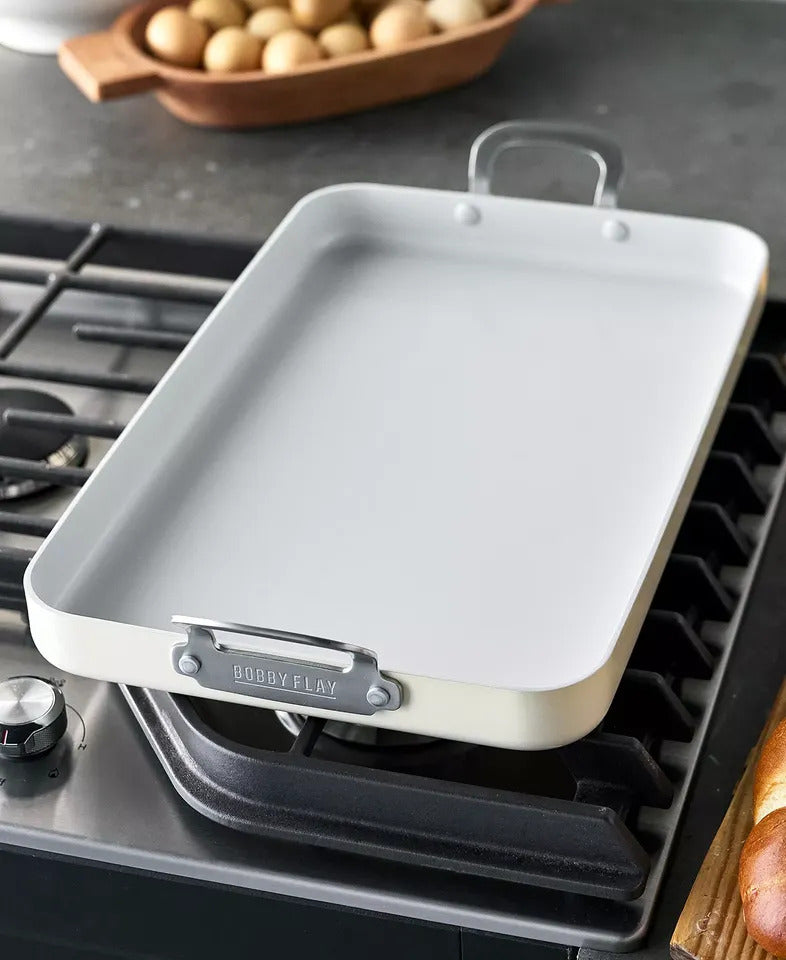 Bobby Flay GreenPan Double Burner Griddle 18" x 11" – Like New