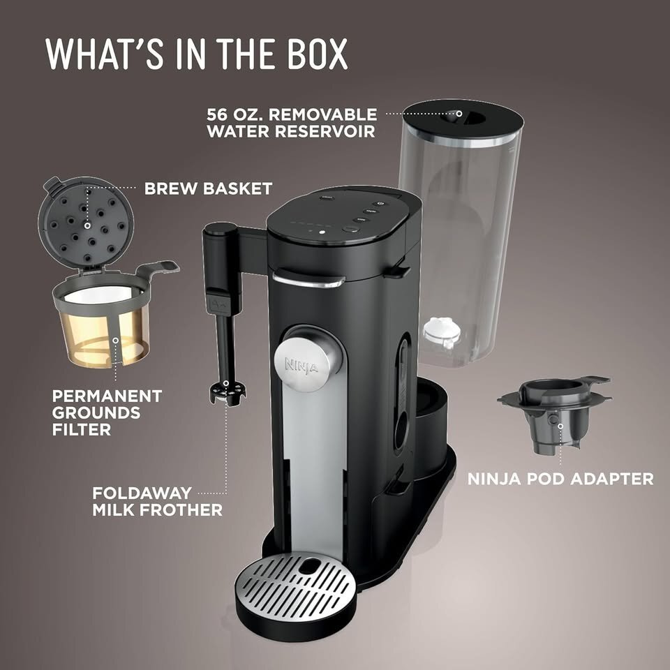 NEW Ninja Pods & Grounds Specialty Coffee Maker PB051 w/ Milk Frother