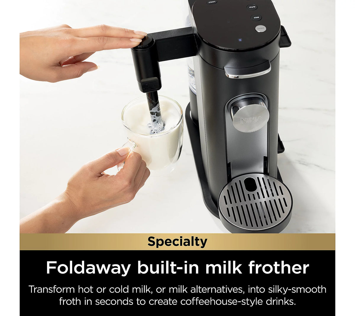 NEW Ninja PB051 Specialty Coffee Maker – Pods & Grounds w/ Built-In Frother