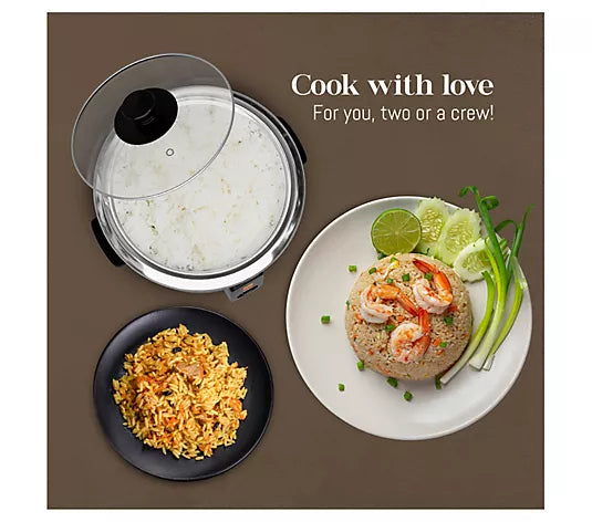 NEW Elite Gourmet 6-Cup Rice Cooker – Stainless Steel Inner Pot & Steamer.