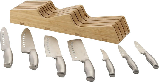 Brand New Cangshan Sanford 7-Piece Forged German Steel Knife Set & Tray